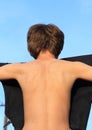 Boy with bare back