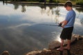 Boy Fishing At A Lake