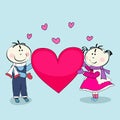 Boy and girl, happy valentine's day