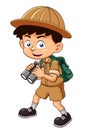 Boy scout with binoculars