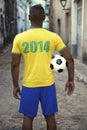 Brazil 2014 Football Player Soccer Ball on Street