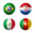 Brazil world cup 2014 group A flags on soccer ball