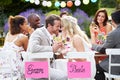 Bride And Groom Enjoying Meal ...