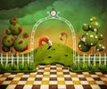 Bright Green Background With A...