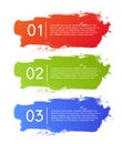 Brush strokes infographics options banner vector illustration can be used for workflow layout diagram number web design Stock Photos
