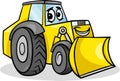 Bulldozer Character Cartoon Il...