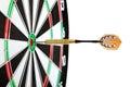 Bulls eye target with dart