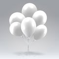 Bunch of white glossy inflatable balloons over light background Stock Photo