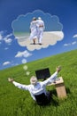Businessman Dreaming Vacation ...