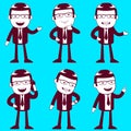 Business men set of businessmen in different position Stock Photos