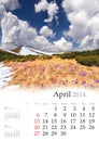 2014 Calendar. April.