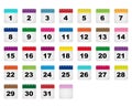 Calendar days icons