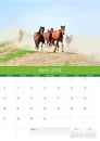 Calendar 2014. Horse. April