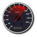 Car speedometer with red arrow with acceleration effect Stock Image