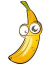 Cartoon Banana with Big Eyes