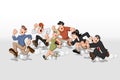 Cartoon People Running