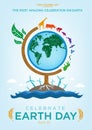 Celebrate Earth Day Logo and Poster template design