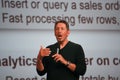 CEO of Oracle Larry Ellison makes his speech at Oracle OpenWorld conference