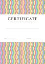 Certificate diploma background template pattern of completion or sample with colorful bright rainbow wave lines and place for text Royalty Free Stock Image