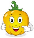 Cheerful Yellow Pepper Cartoon Character