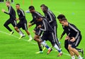 Chelsea players during UEFA Champions League official training