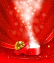 Christmas background with open gift box