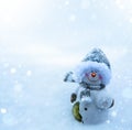 Christmas Snowman And Blue Sno...