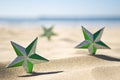 Christmas Stars On Beach