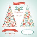 Christmas Trees And Graphic El...