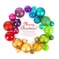 Christmas Wreath Of Colored Ba...