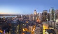 City Skyline Lights At Sunset