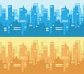 City Skyscraper Silhouette Bac...