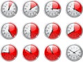 Clock counting set of clocks every minute Royalty Free Stock Photo