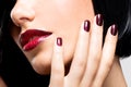 Closeup Face Of A Woman With B...