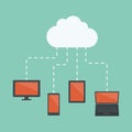 Cloud computing connections and networking concept Stock Images
