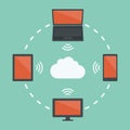 Cloud computing connections and networking concept Stock Photo