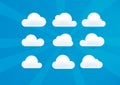 Clouds set of and sky backgrounds eps file is available for the backgrounds and also for the sun and Royalty Free Stock Photography