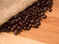 Coffee Beans On Wood