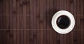 Coffee Cup Top View On Bamboo ...