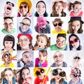 Collage Of Funny People Faces ...