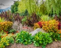 Colorful Garden On A Cloudy Day