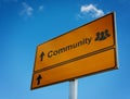 Community Road Sign With Icon ...