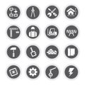 Construction icons, round buttons