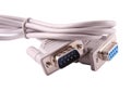 Cord with com port cable two ports input and output Royalty Free Stock Photography