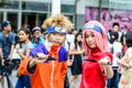 Cosplayer as characters Naruto and Sakura from Naruto in Japan Festa in Bangkok 2013.