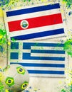 Costa Rica vs Greece soccer concept