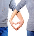 Couple In Love Showing Heart