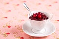 Cranberry sauce in a cup