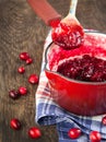 Cranberry sauce in a pan