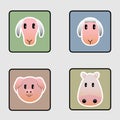 Cute Farm Animal Icons